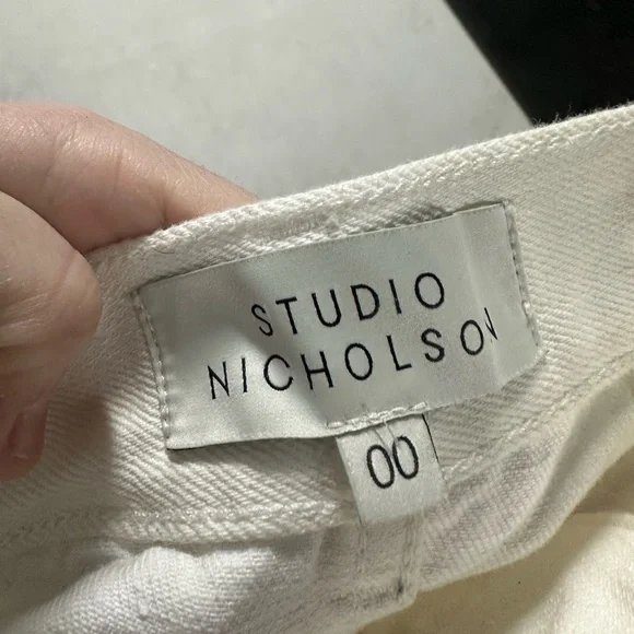 Studio Nicholson x Isko SELVEDGE DENIM Jeans Size 00 White Women’s Relaxed Flare & Wide Leg